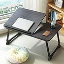 Laptop Desk for Bed, Adjustable Laptop Stand with 5 Adjustable Angles, Portable Lap Tray Table with Cup Holder, Laptop Bed Desk Tray for Eating Working Writing Reading