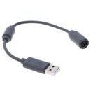Wired controller USB breakaway adapter cable cord for xbox 360 Gray 23cm J-7H