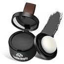 Instantly Hairline Powder, Hair Root Touch Up Powder Conceal Receding Hairline, Windproof&Sweatproof Hair Root Concealer, Professional Hairline Shadow Powder with Mirror and Puff(Natural Black)
