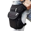 Hebetag Canvas Outdoor Travel Waist Pack Thigh Bag for Men Women Tactical Military Motorcycle Bike Multi-Pocket Drop Leg Bags Pouch Black