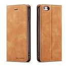 QLTYPRI Case for iPhone 6 iPhone 6S, Premium PU Leather Cover TPU Bumper with Card Holder Kickstand Hidden Magnetic Adsorption Flip Wallet Case Cover for iPhone 6 iPhone 6S - Brown