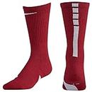 NIKE Elite Basketball Crew Socks (University Red/White, Medium)