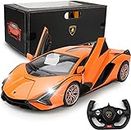 ZMZ Lamborghini Remote Control Car,1:14 Scale Lamborghini SIAN Toy Car Officially Licensed Fast Rc Cars with Open Door Led Light 2.4Ghz Model Car for Adults Boys Girls Birthday Ideas Gift(Orange)