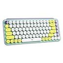 (Refurbished) Logitech POP Keys Mechanical Wireless Keyboard with Customisable Emoji Keys, Durable Compact Design, Bluetooth or USB Connectivity, Multi-Device, OS Compatible - Daydream