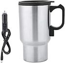 Divyog 12V Car Kettle Stainless Steel Travel Coffee Mug Cup Heated Thermos, Car Water Heater, Car Kettle for Hot Water 12V Tea Maker, Car Coffee Maker, Travel Kettle (1Pcs)