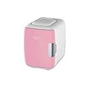 Cooluli Mini Fridge for Bedroom - Car, Office Desk & Dorm Room - Portable 4L/6 Can Electric Plug In Cooler & Warmer for Food, Drinks, Skincare Beauty & Makeup - 12v AC/DC & Exclusive USB Option, Pink