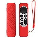 Cotbolt Silicone Case Compatible for Apple TV 4k 2021 2022 2nd 3rd Generation Model Remote Cover (Red)