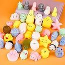twoonto Mini Squishy Pack, Soft Mochi Squishy Toys 40 Pack Moji Fidget Toys, Mini Kawaii Animal Squishies Party Bags Filler Mini Stress Relief Toys for Boys Girls Adults Christmas Birthday Gift
