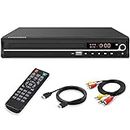 DVD Player,Foramor HDMI DVD Player for TV Support 1080P Full HD with HDMI Cable Remote Control USB Input Region Free HDMI Home DVD Players
