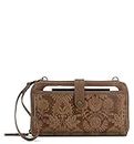 The Sak womens Iris Large Smartphone Crossbody Bag in Leather Convertible Purse with Detachable Wristlet Strap In, Tobacco Floral Embossed, One Size US
