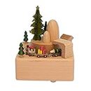 Takefuns Wooden Music Box Present Christmas Train Musical Box for Her,Musical Box Smart Castle Toy Birthday Present for Lover Friends and Children，Play Merry Christmas Song