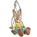 CLUB BOLLYWOOD® Straw Rabbit Adornment Easter Bunny Statue Cute for Patio Farmhouse Garden Women | Home D?©cor | Figurines|Home & Garden |Figurines