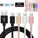 2M 3M Trenzada Carga Plomo Cargador USB Cable de Datos para Apple iPhone 11 XR XS 8 7