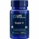 Life Extension SUPER K mit Advanced K2 Complex Plus K1 90 Softgels MK-7 Form.