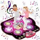 KIZJORYA Dance Mat for Kids, Upgraded Switchable 4 & 6 Button Mode Electronic Dance Pad with Bluetooth-9 Levels, Light Up Children Music Game Mat, Toys for Girls Boys Ages 3-12