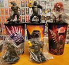 AMC Theater Exclusive Godzilla X Kong The New Empire Set OF 3 Cups Brand New 