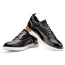 JITAI Herren Oxford Schuhe Business Schuhe Herren Elegante Schuhe Leder Schnürhalbschuhe, Schwarz-01, 42 EU (9 UK)