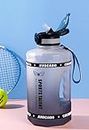 Lucario Gym Water Bottle with Case - Bodybuilding Water Bottle - Strong Durable 2.2 Litre Water Bottle with Handle - BPA Free Large Half Gallon Sports Water Bottles (Black)