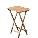 Folding Bamboo Bedside Table Foldable TV Tray Work Serving Reading Desk Snack，Bamboo Color