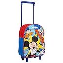Disney Mickey Mouse Rucksack mit Rollen, Mickey Pluto und Donald Design Schultasche, Kinder-Trolley-Rucksack, Reiserucksack, Geschenk für Kinder