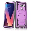 Asuwish Phone Case for LG V35 ThinQ V30 Plus Cover Hybrid Shockproof Hard Drop Proof Full Body Protective Heavy Duty Cell Accessories LGV30 LGV35 LG30 LG35 V 30 35 V30+ V30s H931 Women Men Purple