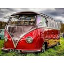DISCOUNT 40x50 VW Transporter T2 Diamond Painting 5D Red Car Wall Home Decor UK