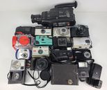 Lote de accesorios de cámara digital de película mixta vintage Sony Kodak Nikon
