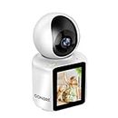 Conbre PrimeXR 3MP Wireless Video Calling Indoor CCTV Camera for Baby and Pet Monitoring | Two Way Talk | Motion Track | Supports Upto 128GB SD Card