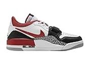 NIKE Air Jordan Legacy 312 Low GS Great School Fashion Trainers Sneakers Shoes CD9054 (White/Black/Wolf Grey/Fire Red 160) Size UK5.5 (EU38.5)