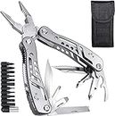 SKYTONE® 24 in 1 Multi-function Plier Tools Made of Stainless Steel with 11 Screwdriver bits with Safety Hook, Bottle Opener, Multifunction Pliers for Outdoor Camping Backpacking & Gifting. (Medium)