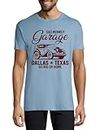 Gas Monkey Garage Dallas Texas Go Big Or Go Home T-Shirt à col Rond pour Hommes Bleu Clair X-Large