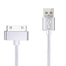 Teqooza 5 Feet Replacement High Speed USB 2.0 Nylon Braided Sync and Charging Charger Cable Cord for Apple iPhone 4, 4s, 3G, 3GS, 2G, iPad 1/2/3 iPod Touch, iPod Nano - Silver