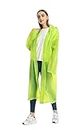 Missby Unisex-Adults Windproof Hooded EVA Poncho Raincoat (Lime Green)