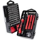 SHARDEN Precision Screwdriver Set, 122 in 1 Electronics Magnetic Repair Tool Kit with Case for Repair Computer, iPhone, PC, Cellphone, Laptop, Nintendo, PS4, Game Console, Watch, Glasses etc (Red)