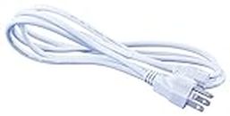 Omnihil 8 Feet AC Power Cord Compatible with Pair Rockville RPG15 15" 2000w Power ed PA/DJ Speakers Power Supply - White