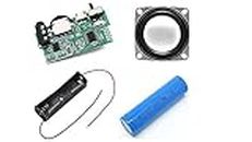 SP Electron Bluetooth Speaker Circuit Module Kit Board for DIY Mini Boom Box 5 watts FM USB AUX Card Wireless with 2 Inch Speaker, Lithium Battery and Cell Holder