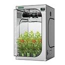 VIVOSUN G448 48"x48"x80" Grow Tent, 4x4 FT Advanced Gray Grow Tent with 22mm Thickened Poles, Observation Window and Floor Tray for Hydroponic Plants for VS4000/VSF4300