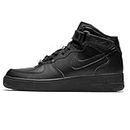 NIKE Air Force 1 Mid LE GS Great School Trainers Sneakers Fashion Shoes DH2933 (Black/Black 001) Size UK5 (EU38)
