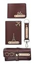 AICA Personalized Name & Charm Leather Wallet Men’s Combo Giftset (Darkbrown) | Birthday Anniversary Wedding Gifts for Men
