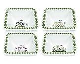 Portmeirion Botanic Garden 4" Square Mini Bowls- Set of 4 | Assorted Floral Motifs | Fine Porcelain | Chip Resistant Glaze | Dishwasher, Microwave, Freezer and Oven Safe