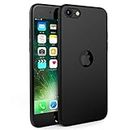EGOTUDE Soft Silicone Thin Matte Back Cover Case for iPhone SE (2020) (Black)