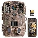 GVDV Trail Camera WiFi, 4K 48MP Trail Cameras with Night Vision, 0.2s Trigger Motion Activated Waterproof Game Camera, 120° Wide-Angle 40pcs 850NM No Glow Infrared LED for Outdoor Wildlife Monitoring