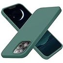 Cordking Designed for iPhone 13 Pro Case, Silicone Ultra Slim Shockproof Protective Phone Case with [Soft Anti-Scratch Microfiber Lining], 6.1 inch, Midnight Green