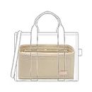 Doxo Purse Organizer Insert for Handbags & Base Shaper Combination,Tote Bag Organizer Insert with 6 Sizes,Compatible with LV Speedy 25 & Neverfull PM and More(M-Beige)