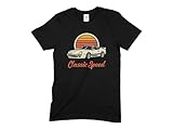 Vintage Car T-Shirt, Classic Speed Retro Sunset, Cool Automotive Enthusiast Tee, Unisex Car Lover Gift Idea (Medium, Black)