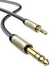 UGREEN 1/8 Inch to 1/4 Inch Cable 3.5mm Male to 6.35mm Male TRS Audio Cable Braided Stereo Jack Cord Aux Wire for Guitar, iPod, Amplifier, Mixer, Digital Keyboard, Home Theater Devices, Laptop, 6.5ft