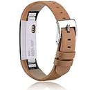 Vancle Compatible with Fitbit Alta HR Wristband and Fitbit Alta Wristband, Soft Leather Strap Replacement Strap for Fitbit Alta/Fitbit Alta HR (Brown)