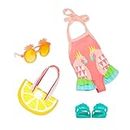 Glitter Girls – Glitter Girls Doll Clothes – Swimsuit Outfit – Sunglasses, Tote Bag, Sandals – Beach Accessories – 3 Years + – Ray of Light