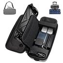 Boffdock Larger Carrying Case for Steam Deck with Ultra-Thickness Joystick Topcover, Travel Removable Holder Console & Accessories-Carry Elastic Strap Backpack Strap, Silver Grey (VG004-Silver Grey)