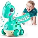CubicFun Touch and Go Dinosaur Baby Toys 12-18 Months Development, Musical Flash Crawl Toddler Toys for 1 2 Year Old Boys Girls, Baby 1 2 Year Old Boy Girl Gifts for 12 Months+